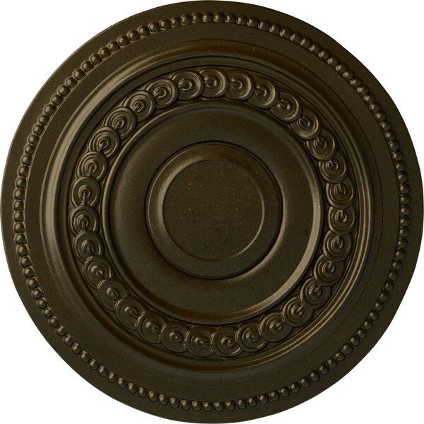 Ekena Millwork Oldham Ceiling Medallion (Fits Canopies up to 8 5/8"), Hand-Painted Green Gold, 18"OD x 1 1/4"P CM18OLGGS - main